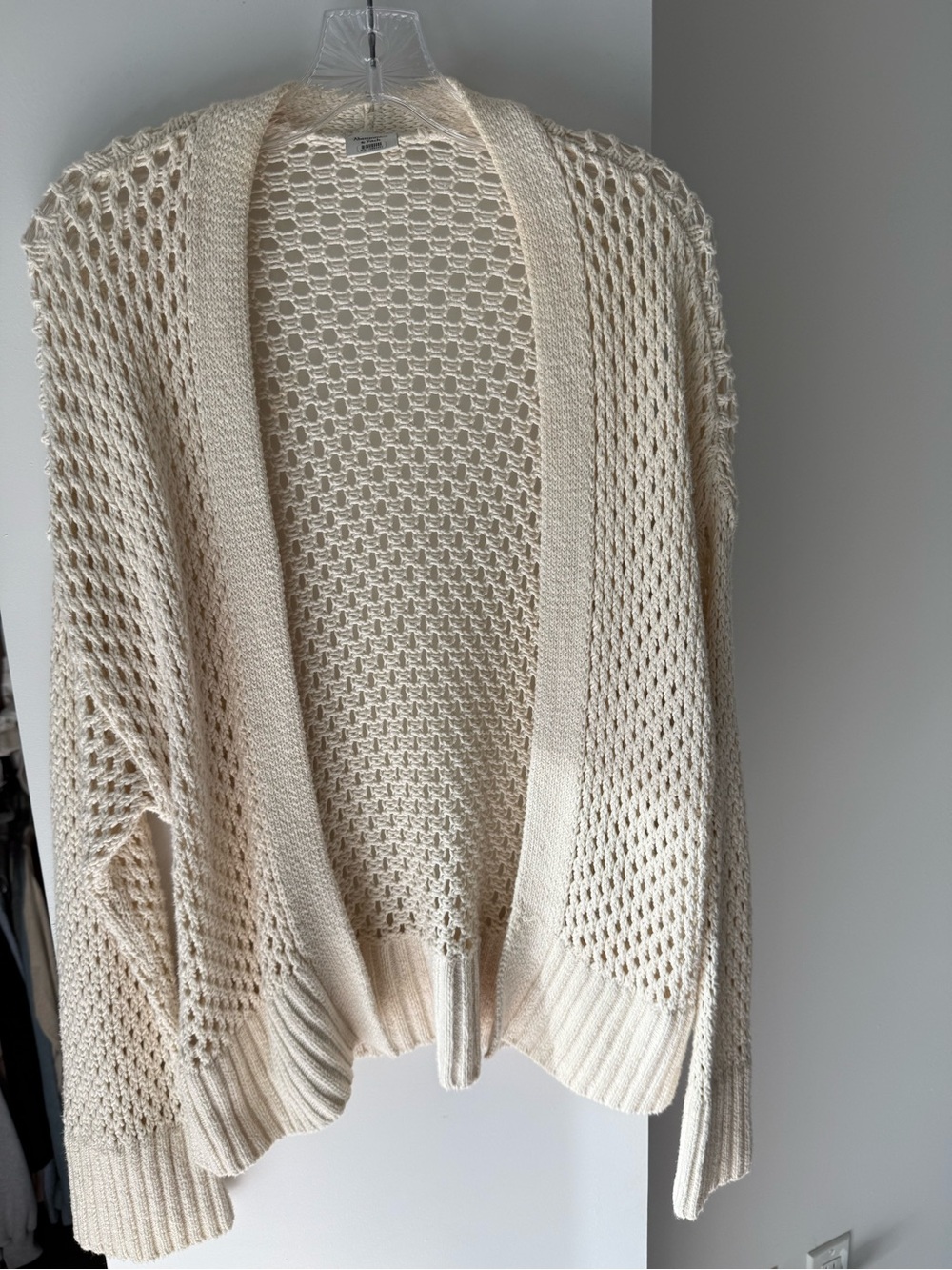 Abercrombie & Fitch Cream Open-Weave Cardigan